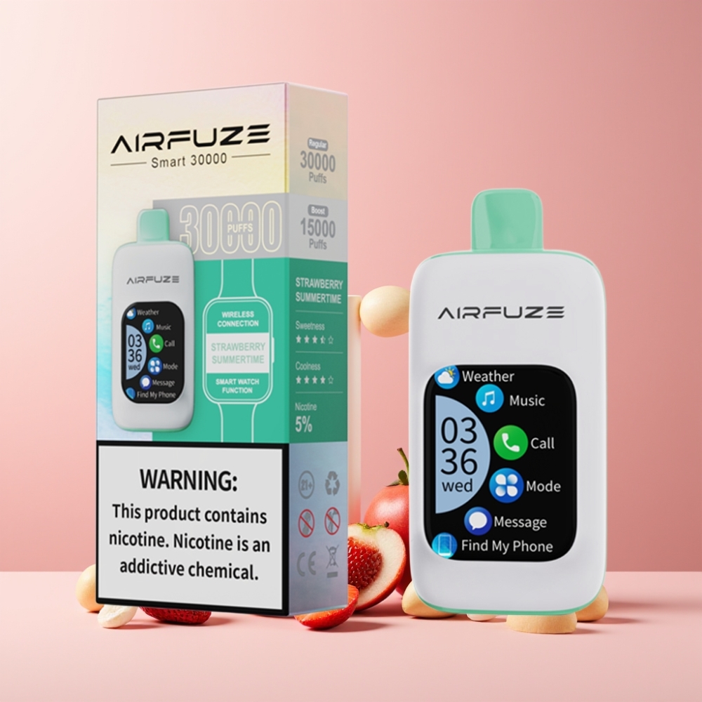 AirFuze Smart 30000 Puff Pod Disposable Italia Ingrosso - Fragola Estiva, 5% Nicotina, 900mAh, Tipo-C