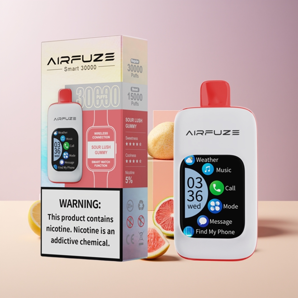 AirFuze Smart 30000 Puffs Italia Ingrosso Disposable Pod TFT Touch 5% Nicotine Type-C