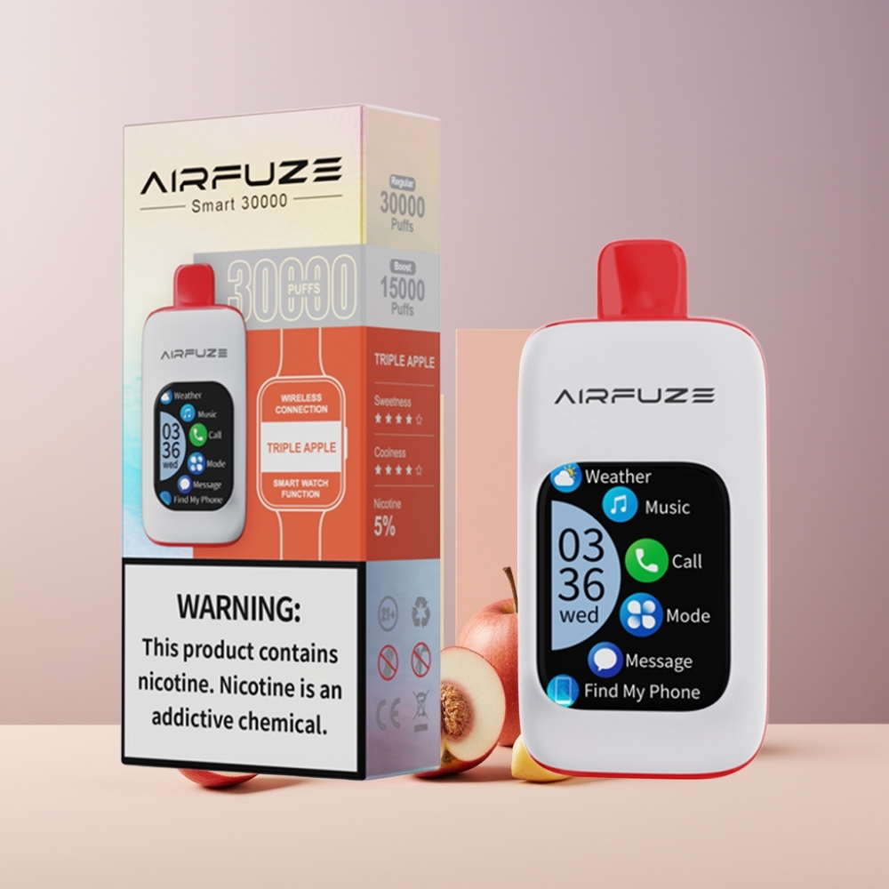 AirFuze Smart 30000 Puffs Italia Ingrosso Disposable Vape Mela Tripla e Pod con Schermo TFT 2.01