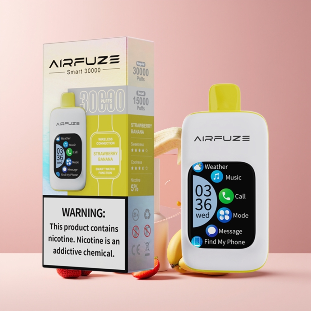 AirFuze Smart 30000 Puffs Italia Ingrosso Pod Disposable - Fragola Banana, 5% Nicotina, 900mAh, Tipo-C