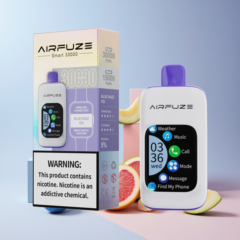 AirFuze Smart 30000 Puffs Italia ingrosso Pod Ricarica Tipo-C 5% Blu Razz Ghiaccio
