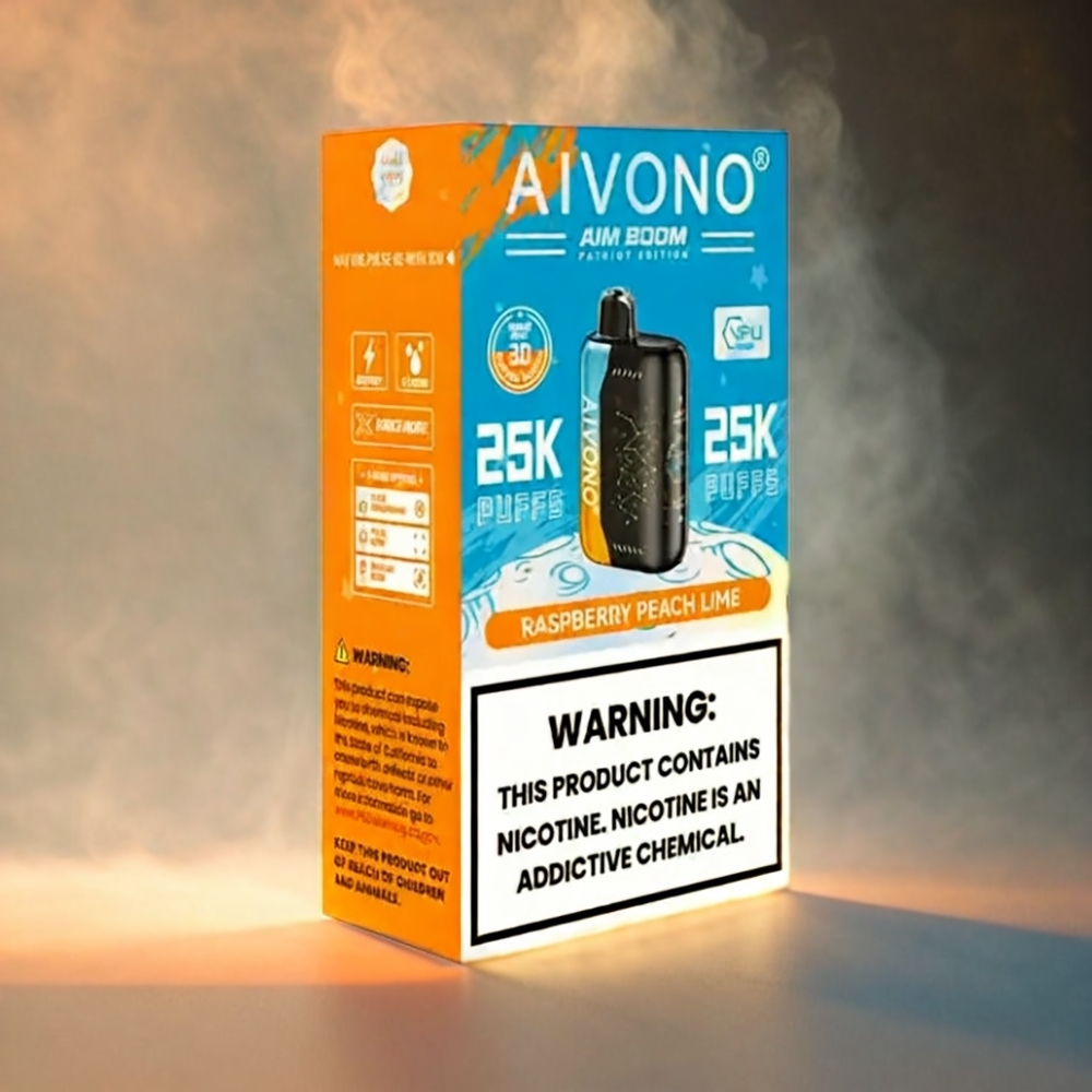 Aivono AIM BOOM Italia Ingrosso 25000 Puffs Raspberry Peach Lime 0%-5% Nicotine 28ml 650mAh Type-C