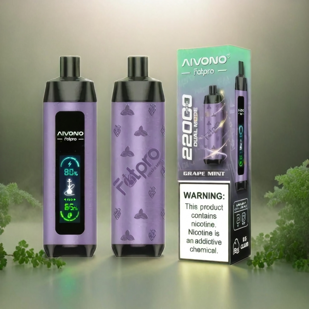 Italia Ingrosso Aivono Aim Fatpro 22000 Puffs Elettronico Uva Menta con 28ml E-liquido e 0.6 ohm Mesh Coil