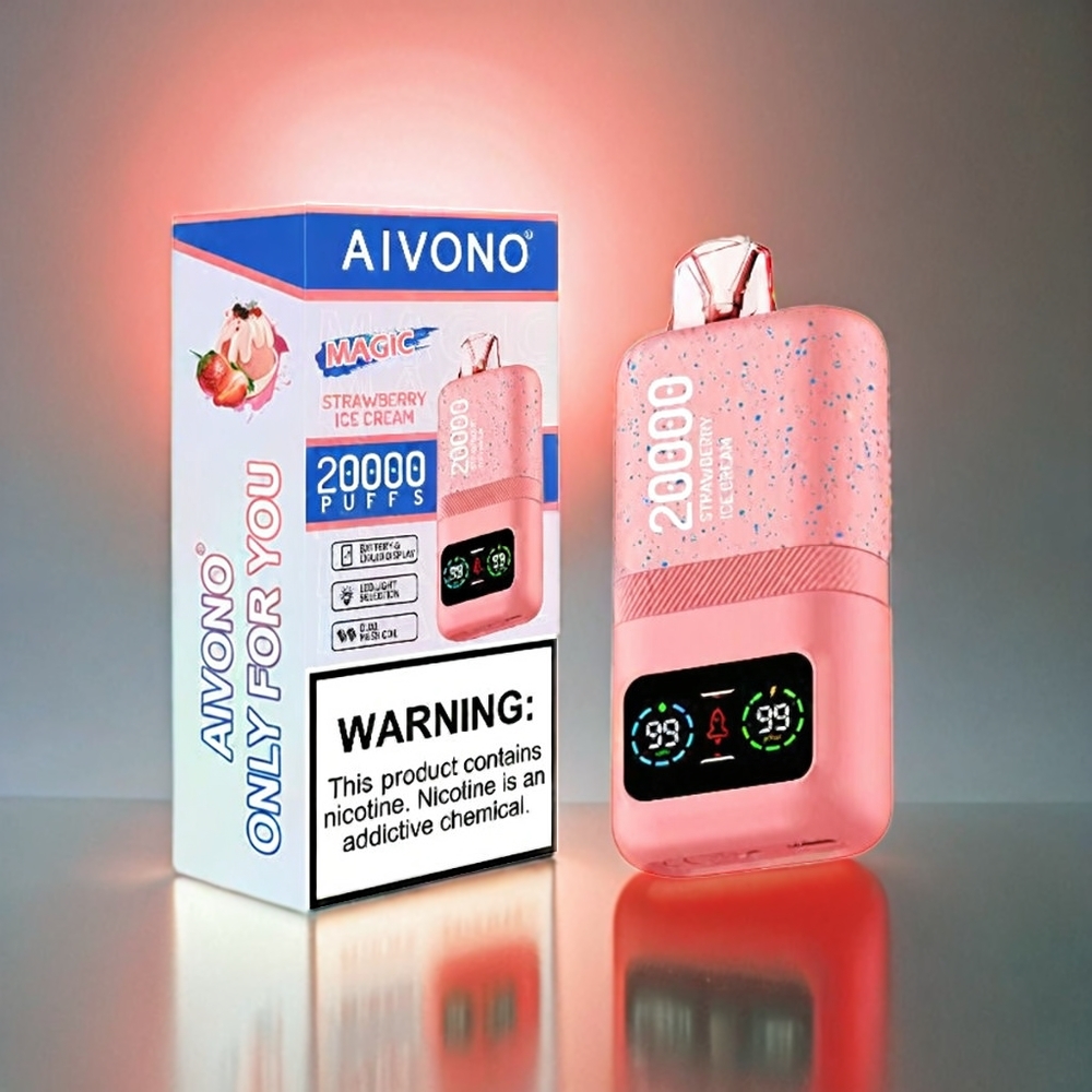Italia Ingrosso Aivono Aim Magic 20000 Puffs Fragola Gelato – 26ml E-liquid, Bobina a doppia maglias, LCD Display