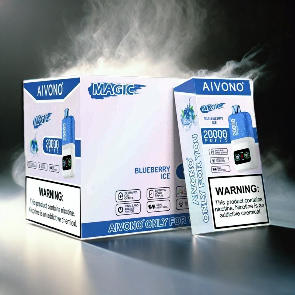 Italia Ingrosso Aivono Aim Magic 20000 Puffs Vape Ghiaccio Mirtillo Blue LCD Tipo-C Ricaricabile