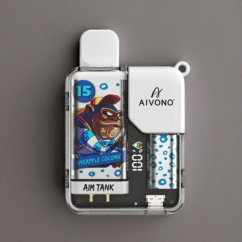 Aivono Aim Tank 9500 Puffs Italia Ingrosso - Ananas Cocco, 18ml E-liquid, 650mAh, LCD Display