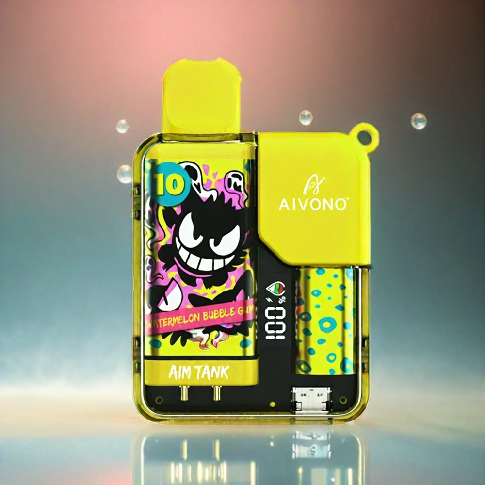 Aivono Aim Tank 9500 Puffs Italia Ingrosso - Gomma da Masticare all'Anguria con Display LCD, 18ml, 650mAh