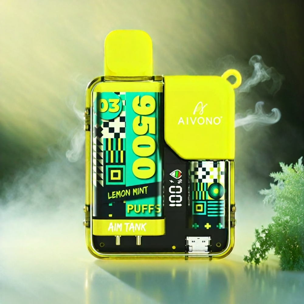 Aivono Aim Tank 9500 Puffs Italia Ingrosso - Menta Limone, 18ml, 650mAh, LCD, 1.2ohm