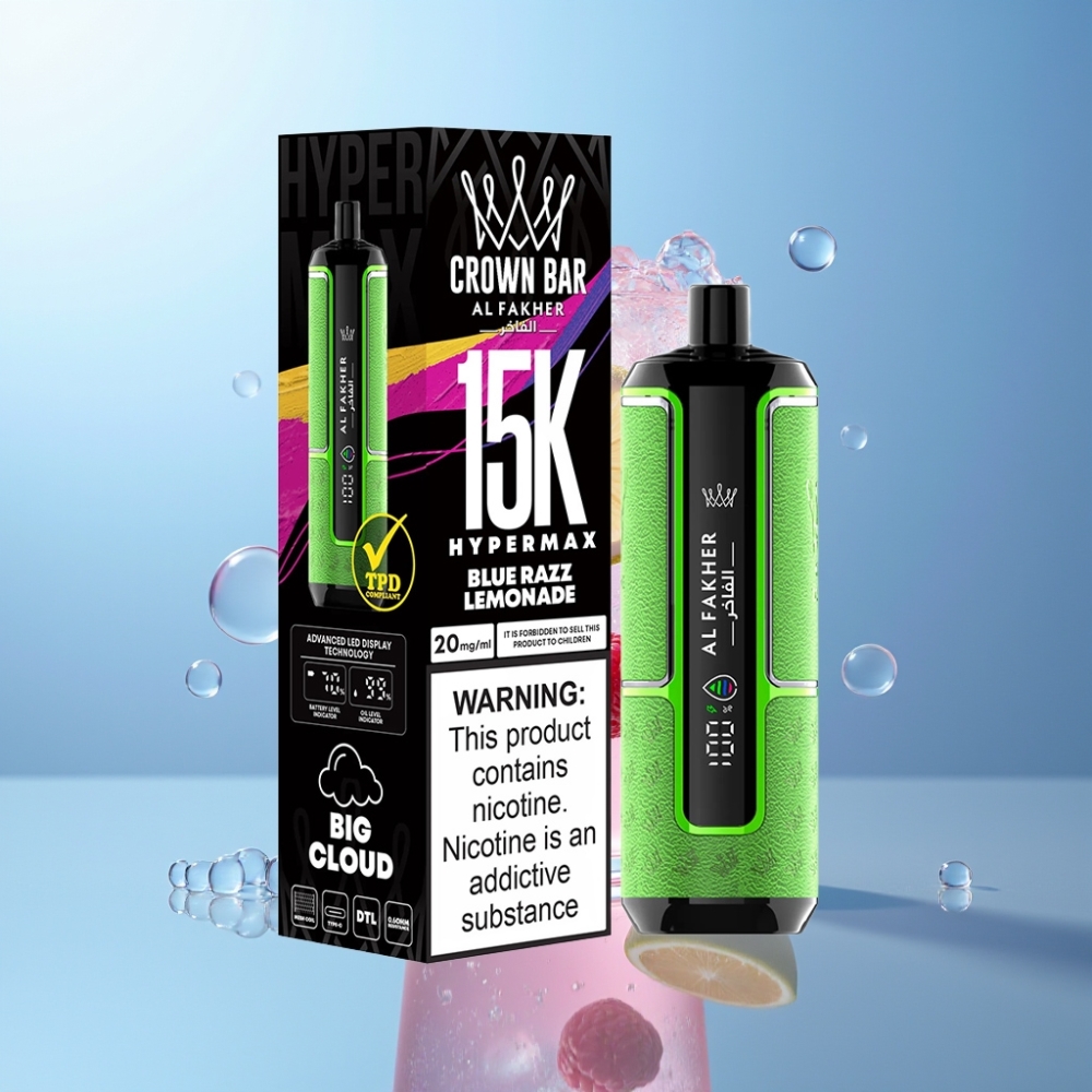 Al Fakher Crown Bar 15K Hypermax Italia Ingrosso - 22ml, 600mAh, 15K Puff, Lampone Limonata Blu