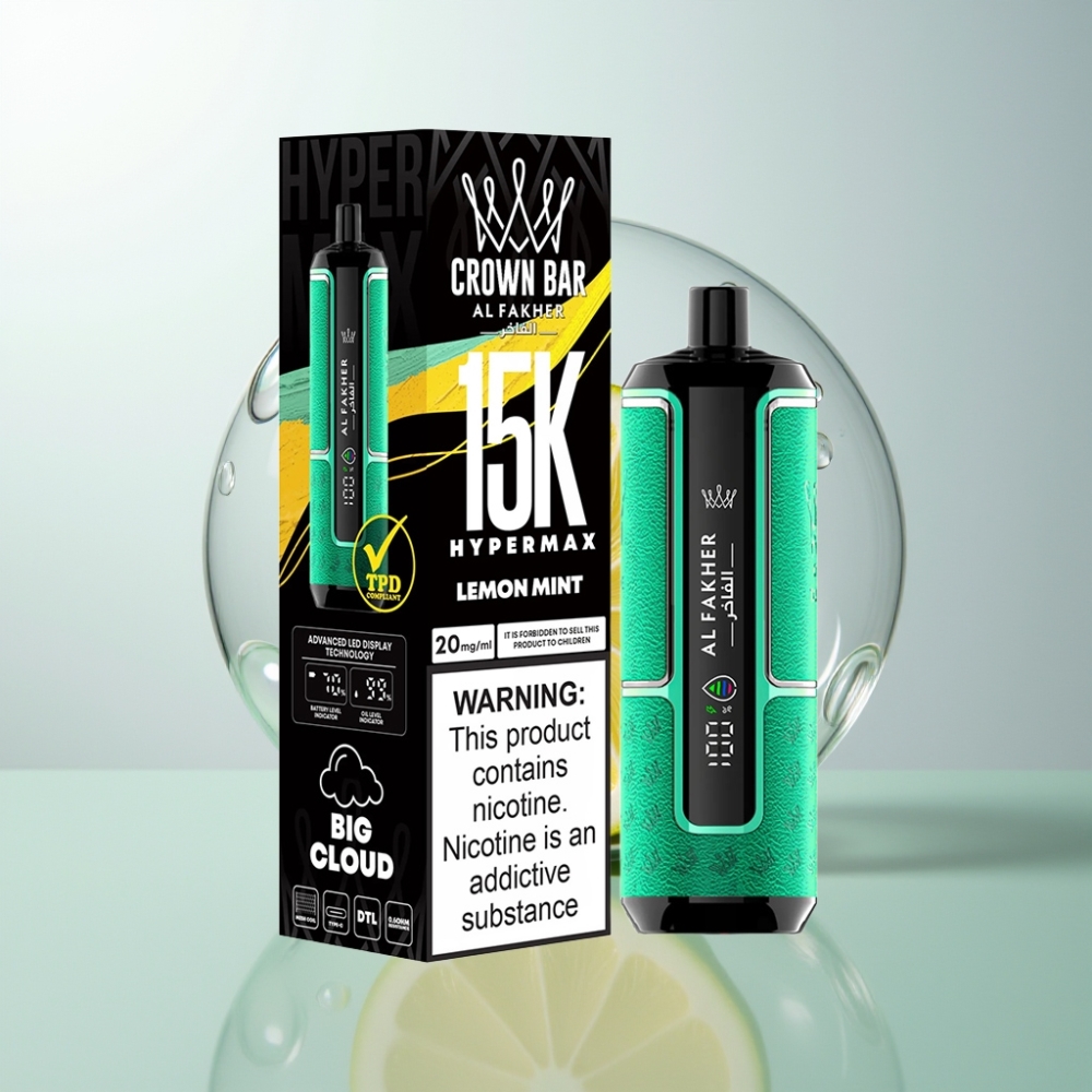Al Fakher Crown Bar 15K Hypermax Italia Ingrosso DTL 22ml Limone Menta