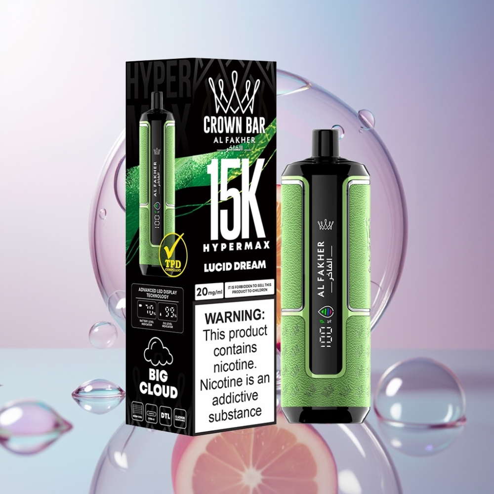 Al Fakher Crown Bar 15K Hypermax Italia Ingrosso Sigaretta elettronica usa e getta Kit 22ml 15000 Puff DTL