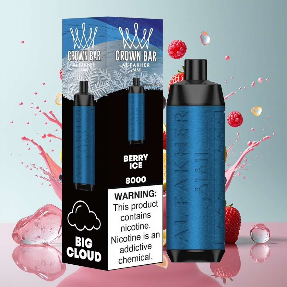 Al Fakher Crown Bar 8000 Crystal Italia Ingrosso Sigaretta elettronica usa e getta Frutti di Bosco Ghiaccio 18ml 8000 Puff