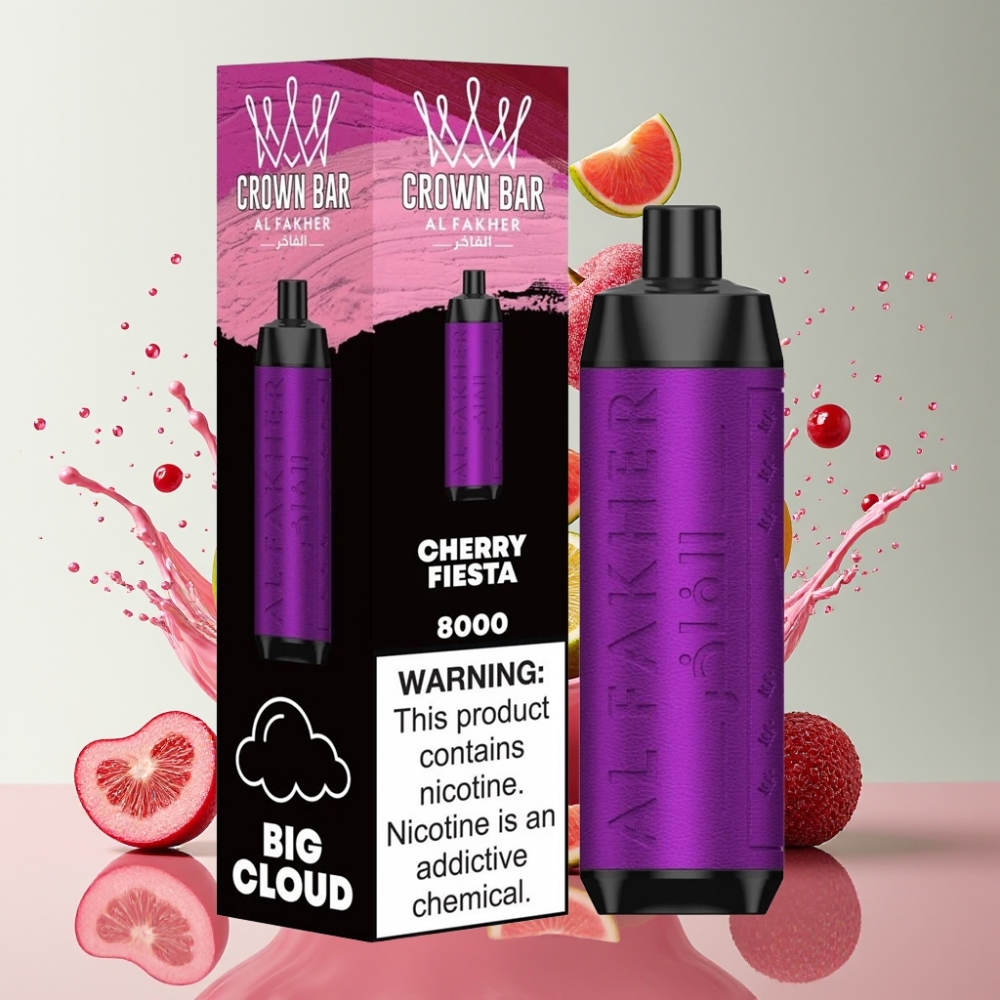Al Fakher Crown Bar 8000 Crystal Sigaretta elettronica usa e getta Italia ingrosso 18ml 5mg Ciliegia Fiesta