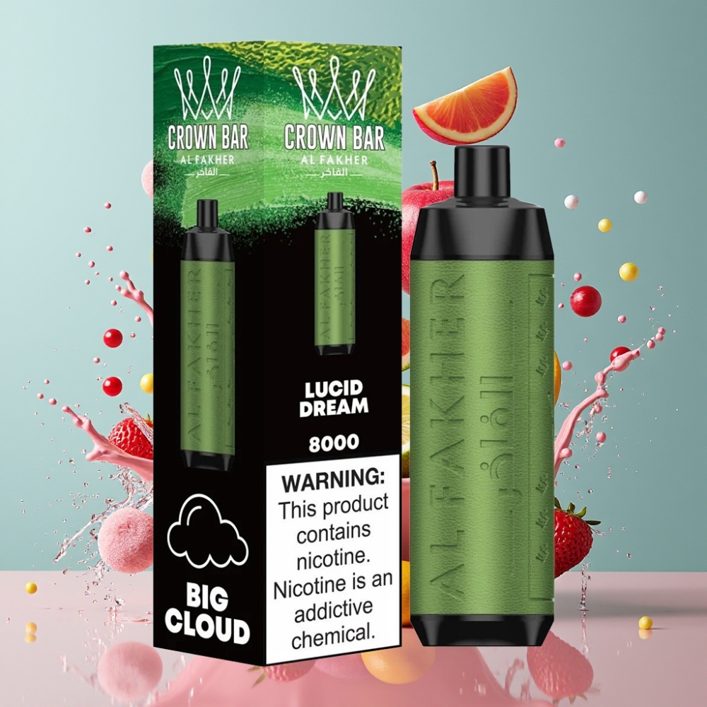 Al Fakher Crown Bar 8000 Crystal Sigaretta elettronica usa e getta Sogno Lucido Italia Ingrosso - 18ml, 5mg, 8000 Puff