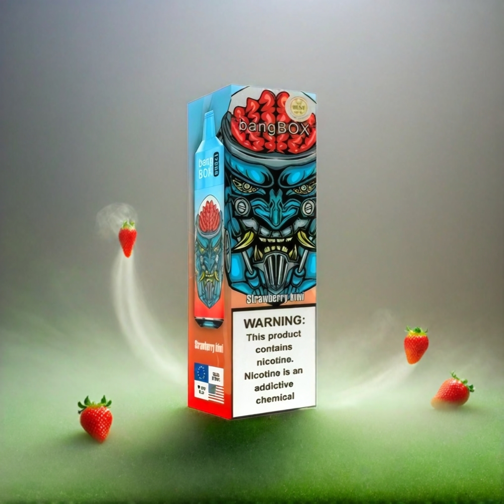 Italia Ingrosso Bang Box 12000 Puffs Fragola Kiwi Vapo con 23ML Liquido, 650mAh Batteria, USB TYPE-C, PC Materiale, 1 confezione da 10 pezzi, Opzioni Salt Nic 0%-5%