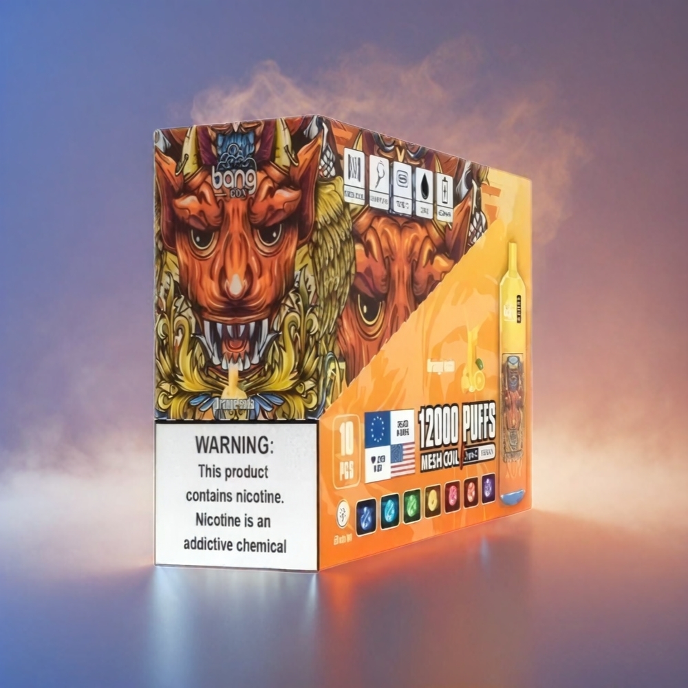 Italia Ingrosso Bang Box 12000 Puffs Vape Aranciata con Batteria 650mAh e USB Type-C, 23ML Liquido, PC Materiale, Opzioni Nic Salt 0%-5%, Confezione da 10 Pezzi