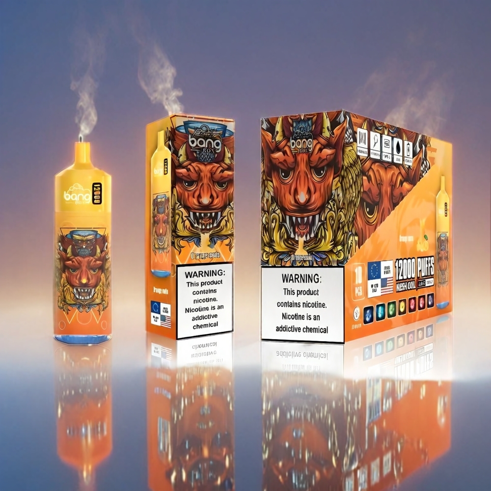 Italia Ingrosso Bang Box 12000 Puffs Vape Aranciata con Batteria 650mAh e USB Type-C, 23ML Liquido, PC Materiale, Opzioni Nic Salt 0%-5%, Confezione da 10 Pezzi
