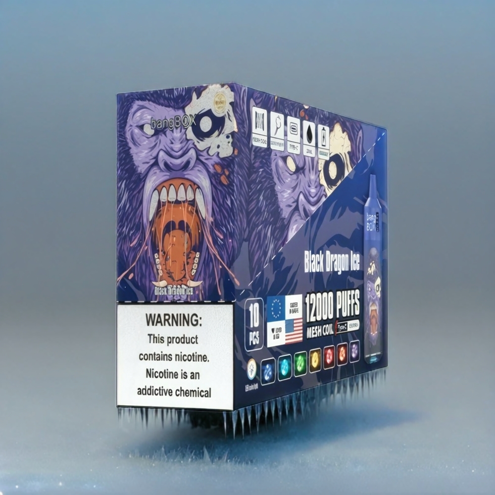 Italia Ingrosso Bang Box 12000 Puffs Vape Drago Nero Ghiaccio con 23ML Liquid e 650mAh Batteria USB TYPE-C