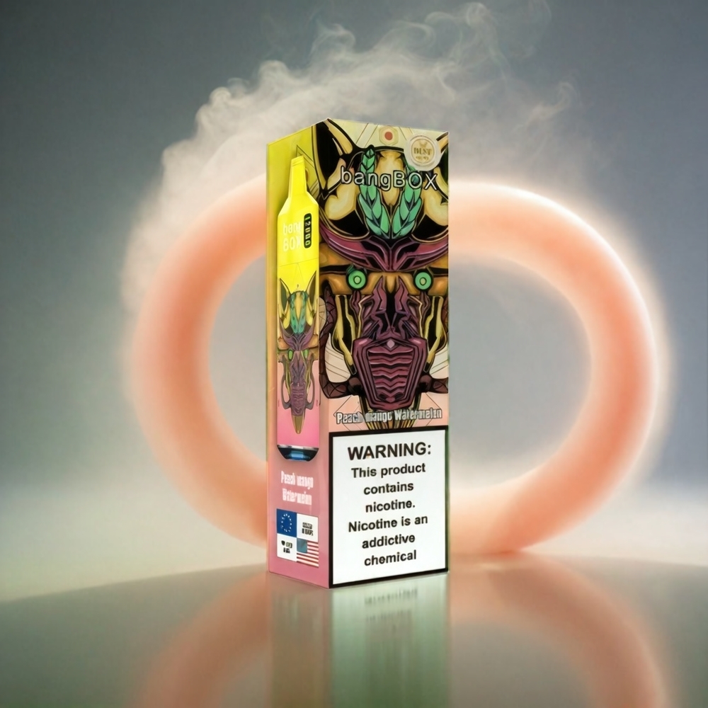 Italia Ingrosso Bang Box 12000 Puffs Vape Pesca Mango Anguria - 23ML Liquido, 650mAh Batteria, Tipo-C USB, Nic Salata 0%-5% - 1 Scatola 10 Pezzi