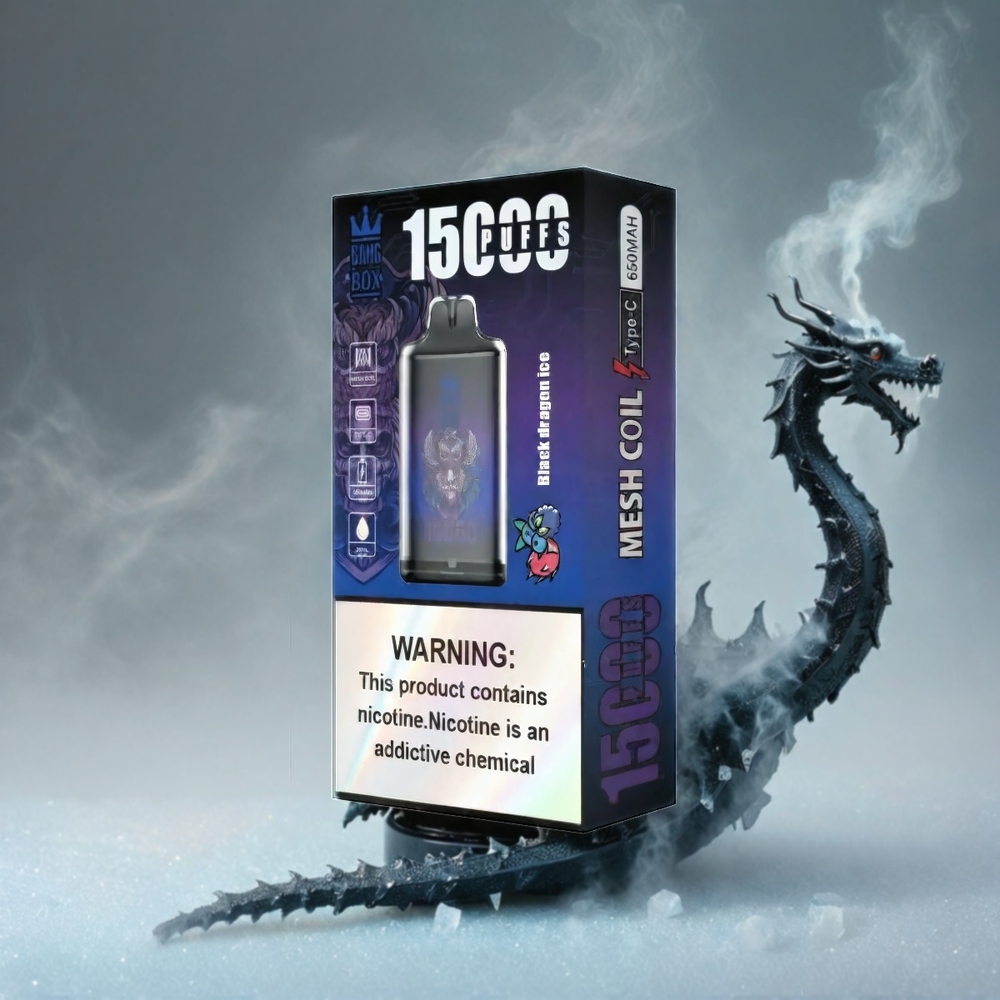 Bang Box 15000 Puffs Italia Ingrosso Black Dragon Ice 23ml E-liquido 650mAh Batteria TYPE-C