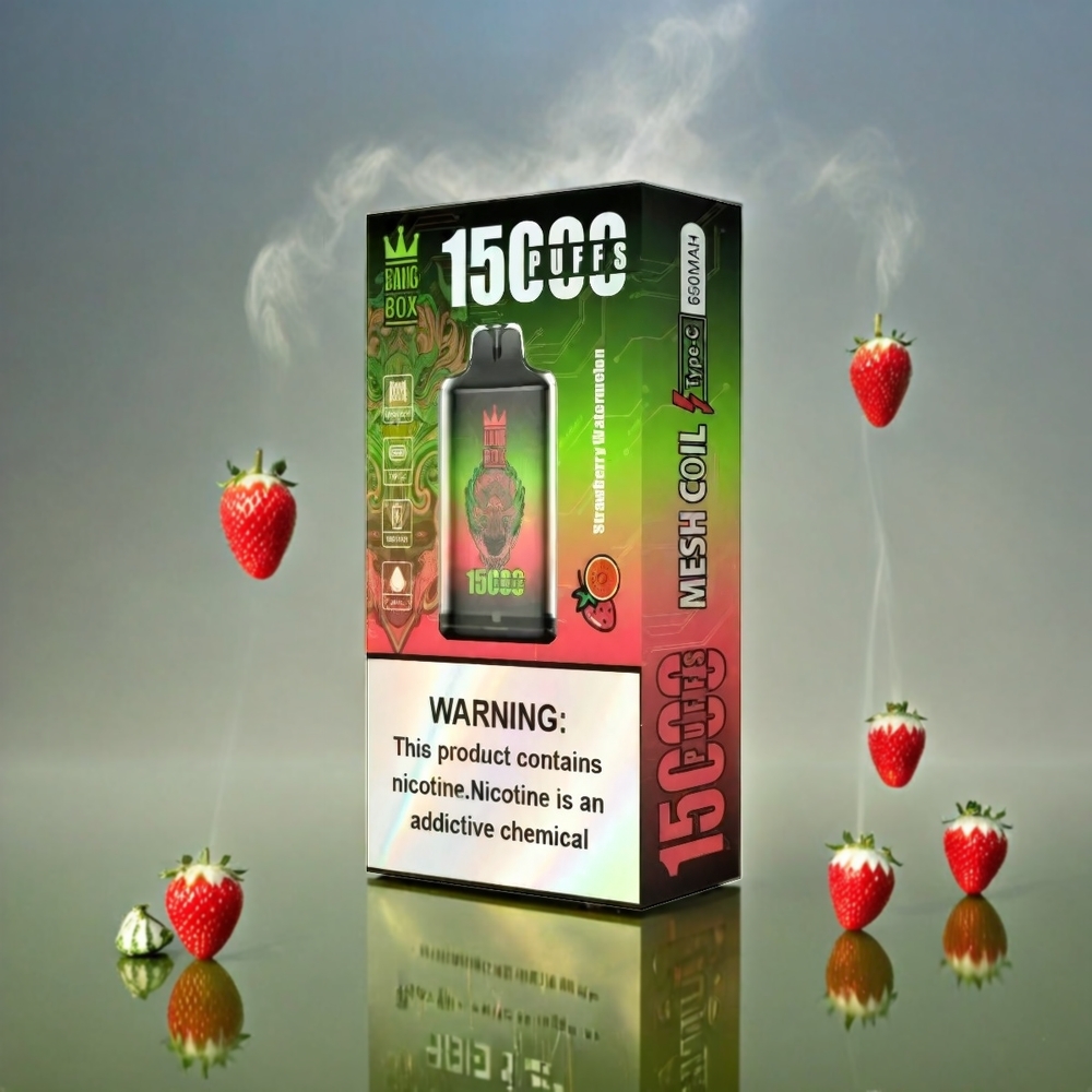 Bang Box 15000 Puffs Italia Ingrosso - Fragola Anguria 23ml E-liquido 650mAh Batteria TYPE-C