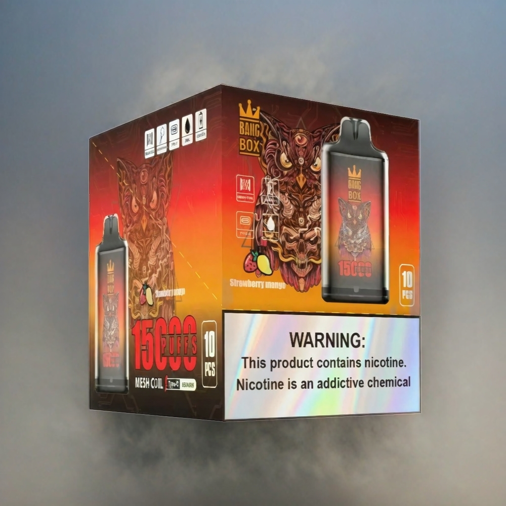 Italia Ingrosso Bang Box 15000 Puffs Vape Fragola Mango 23ml 0%-5% Nicotina 650mAh USB-C 1x10