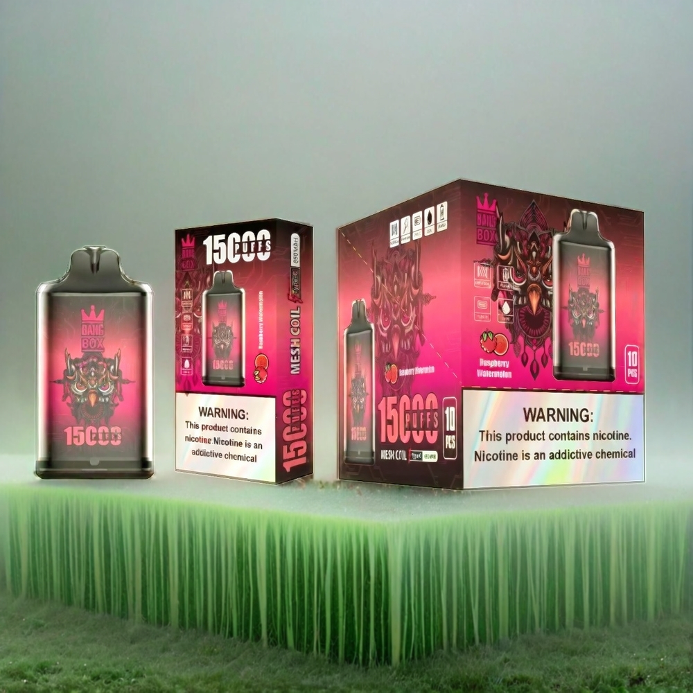 Italia Ingrosso Bang Box 15000 Puffs Vape Lampone Anguria con 23ml E-liquido e Batteria 650mAh