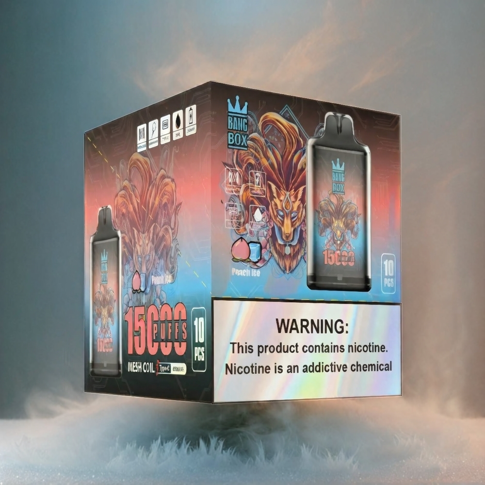 Italia Ingrosso Bang Box 15000 Puffs Vape Pesca Ghiaccio con E-liquido 23ml e Batteria 650mAh
