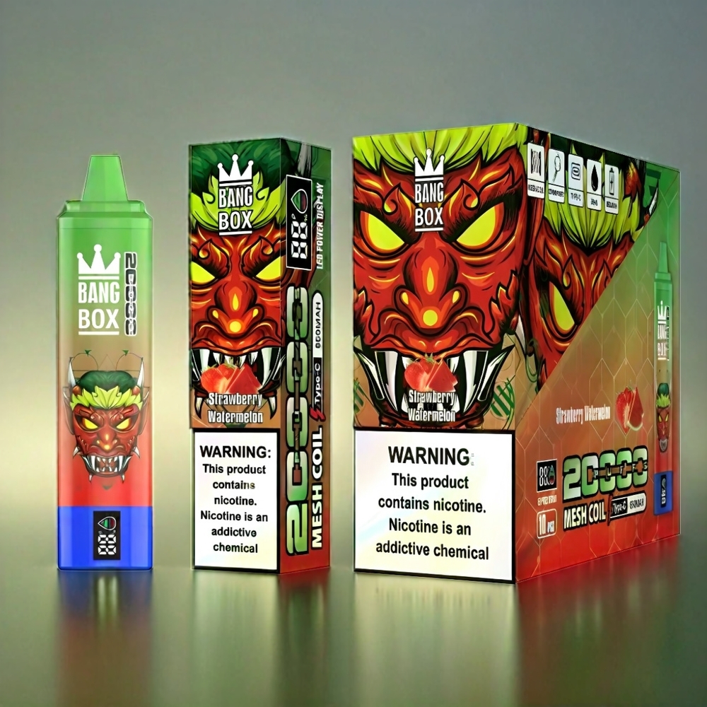 Bang Box 20000 Puffs Italia Ingrosso - Fragola Anguria (Strawberry Watermelon) con 0%-5% Nicotina, 35ml, 850mAh, Mesh Coil