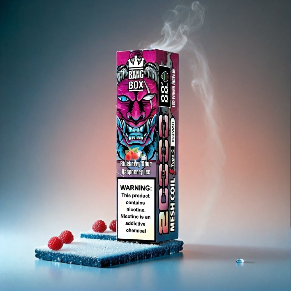 Bang Box 20000 Puffs Italia Ingrosso - Mirtillo Acido Lampone Ghiaccio (35ml, 850mAh, 0-5% Nicotina)