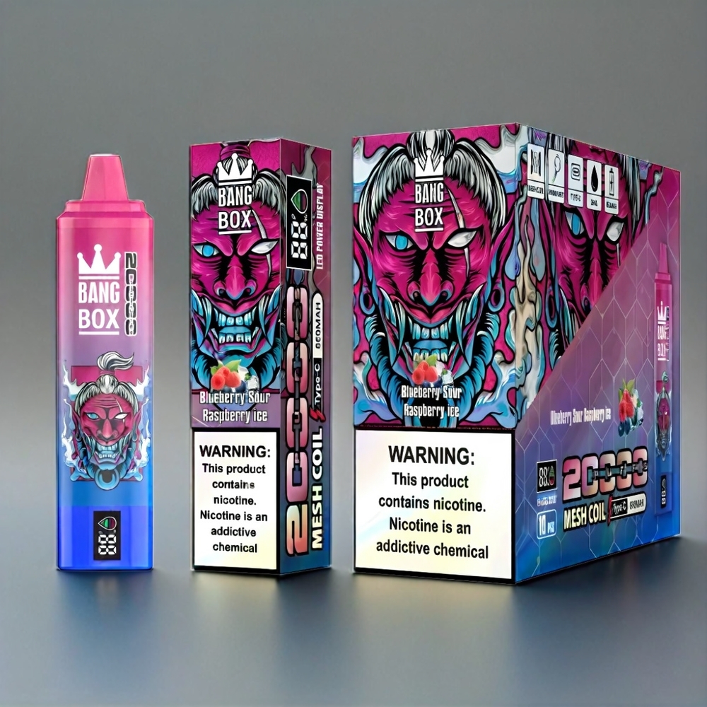 Bang Box 20000 Puffs Italia Ingrosso - Mirtillo Acido Lampone Ghiaccio (35ml, 850mAh, 0-5% Nicotina)