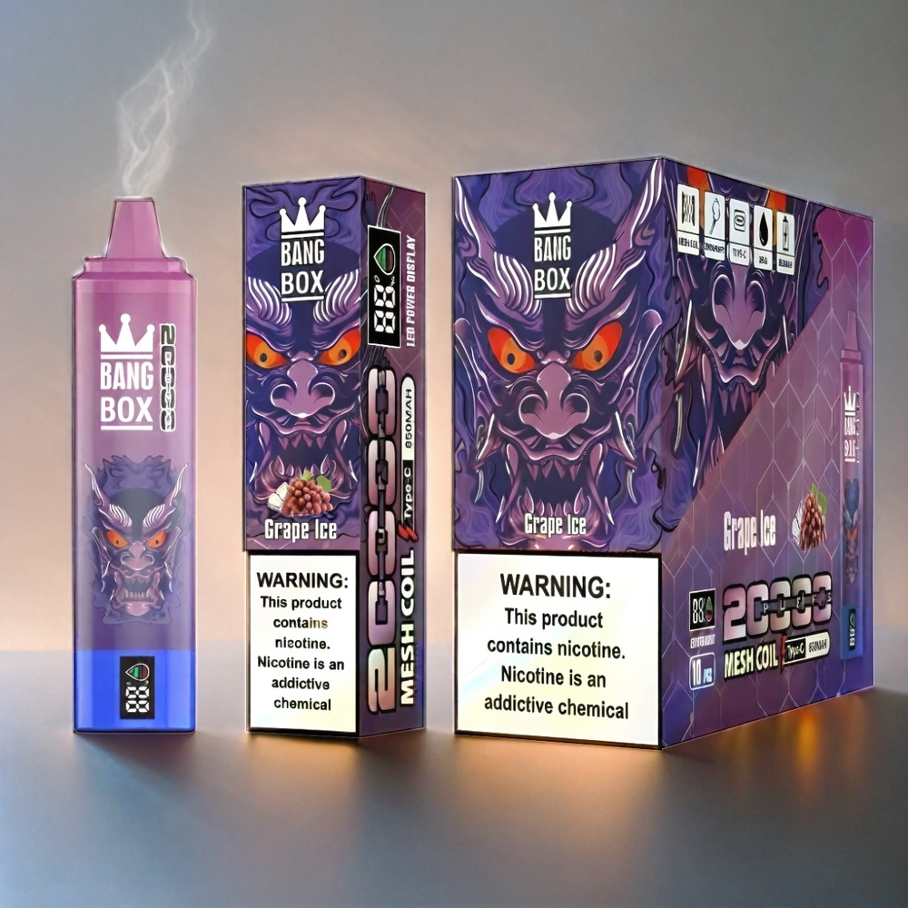 Italia Ingrosso Bang Box 20000 Puffs Grappolo Ghiaccio – 35ml E-Liquid, 850mAh Ricaricabile, 12 Gusti