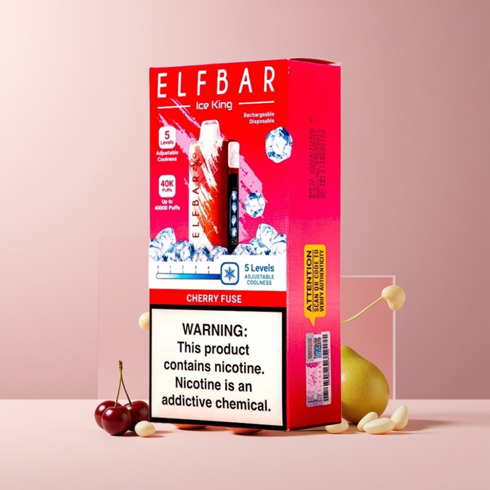 Elf Bar Ice King 40000 Puff Italia Ingrosso Disposable Vape Ciliegia Fusione 20ml 5% Nicotina