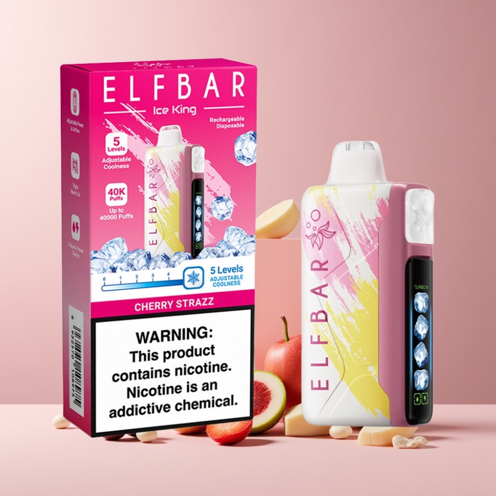 Elf Bar Ice King 40000 Puff Italia Ingrosso Disposable Vape Ciliegia Strazz 20ml 5% Nic
