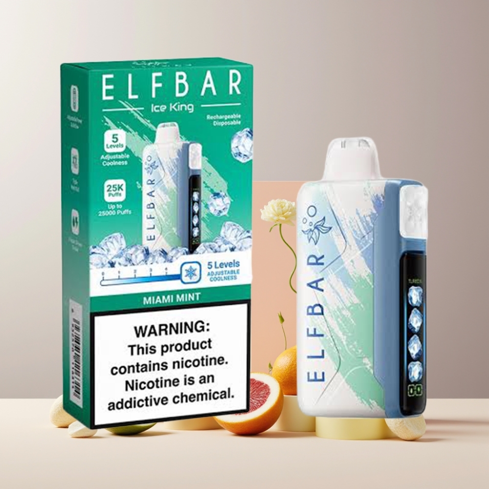 Elf Bar Ice King 40000 Puff Italia Ingrosso Disposable Vape Menta Miami 20ml 5% Nic
