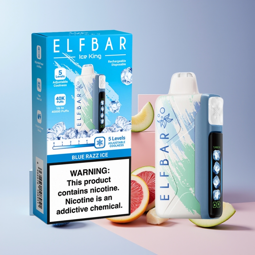 Elf Bar Ice King 40000 Puff Italia Ingrosso Disposable Vape Mirtillo Ghiaccio - 20ml, 5% Nicotina, Batteria 850mAh, LCD