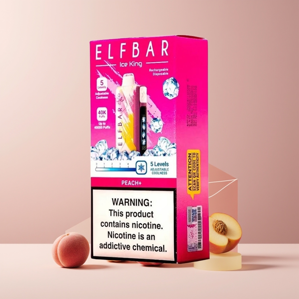 Elf Bar Ice King 40000 Puff Italia Ingrosso Disposable Vape Pesca+ 20ml 5% Nic