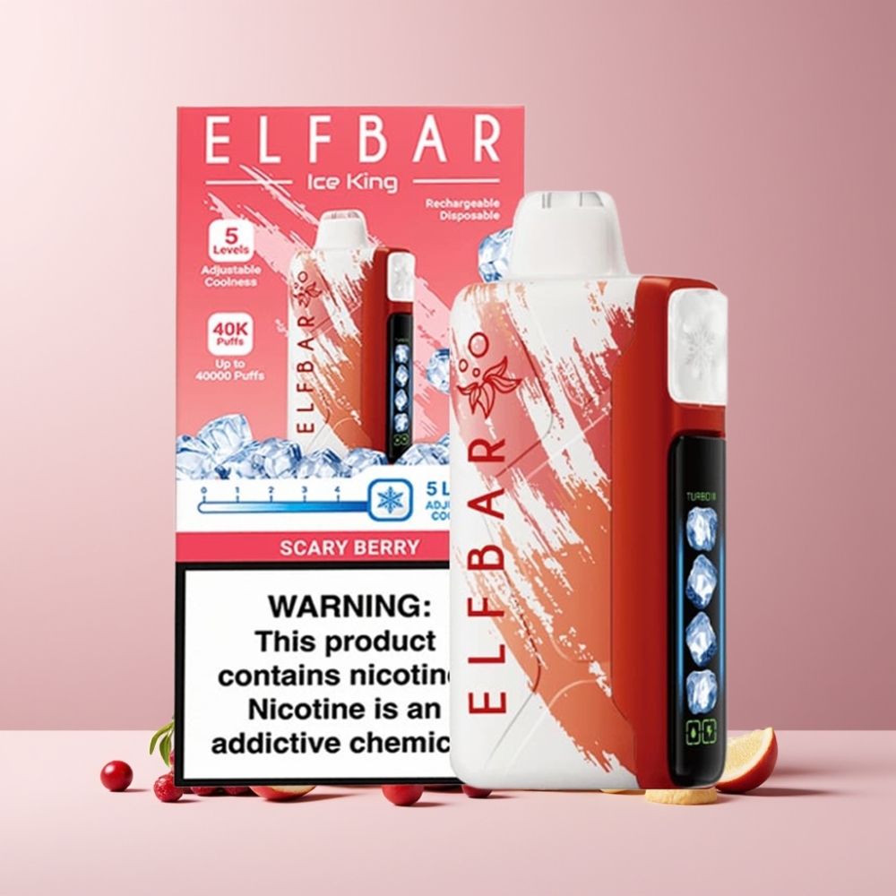 Elf Bar Ice King 40000 Puff Italia Ingrosso Disposable Vape Scary Berry, 20ml, 5% Nic, 850mAh, LCD