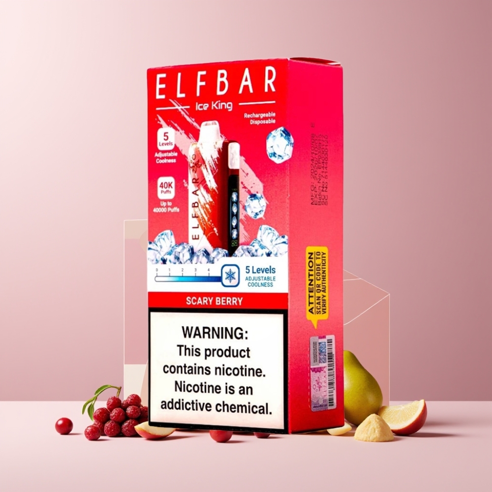 Elf Bar Ice King 40000 Puff Italia Ingrosso Disposable Vape Scary Berry, 20ml, 5% Nic, 850mAh, LCD