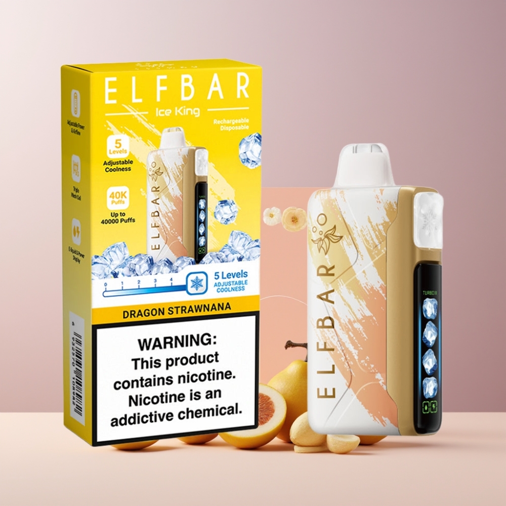 Elf Bar Ice King 40000 Puff Italia Ingrosso Dragon Fragola Banana 20ml 5% Nic 850mAh