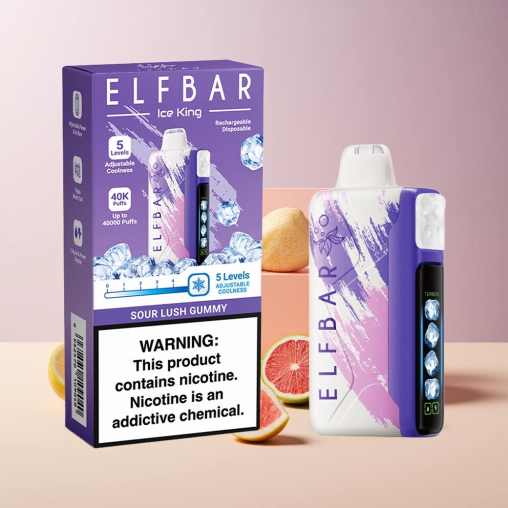 Elf Bar Ice King 40000 Puff Italia Ingrosso Gommosa Acida Ricarica 850mAh 20ml 5% Nicotina
