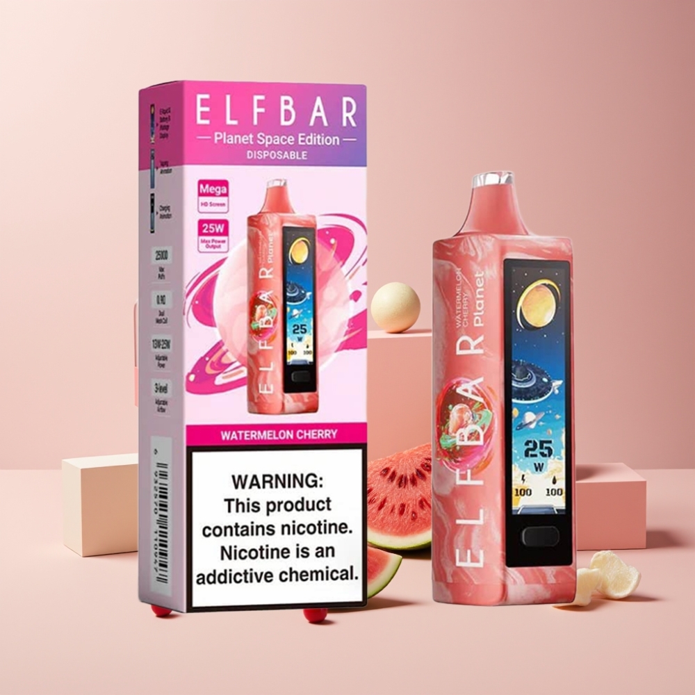 Elf Bar Planet 25000 Puff Disposable Vape Anguria Ciliegia Italia Ingrosso 5% 18ml 800mAh Mesh