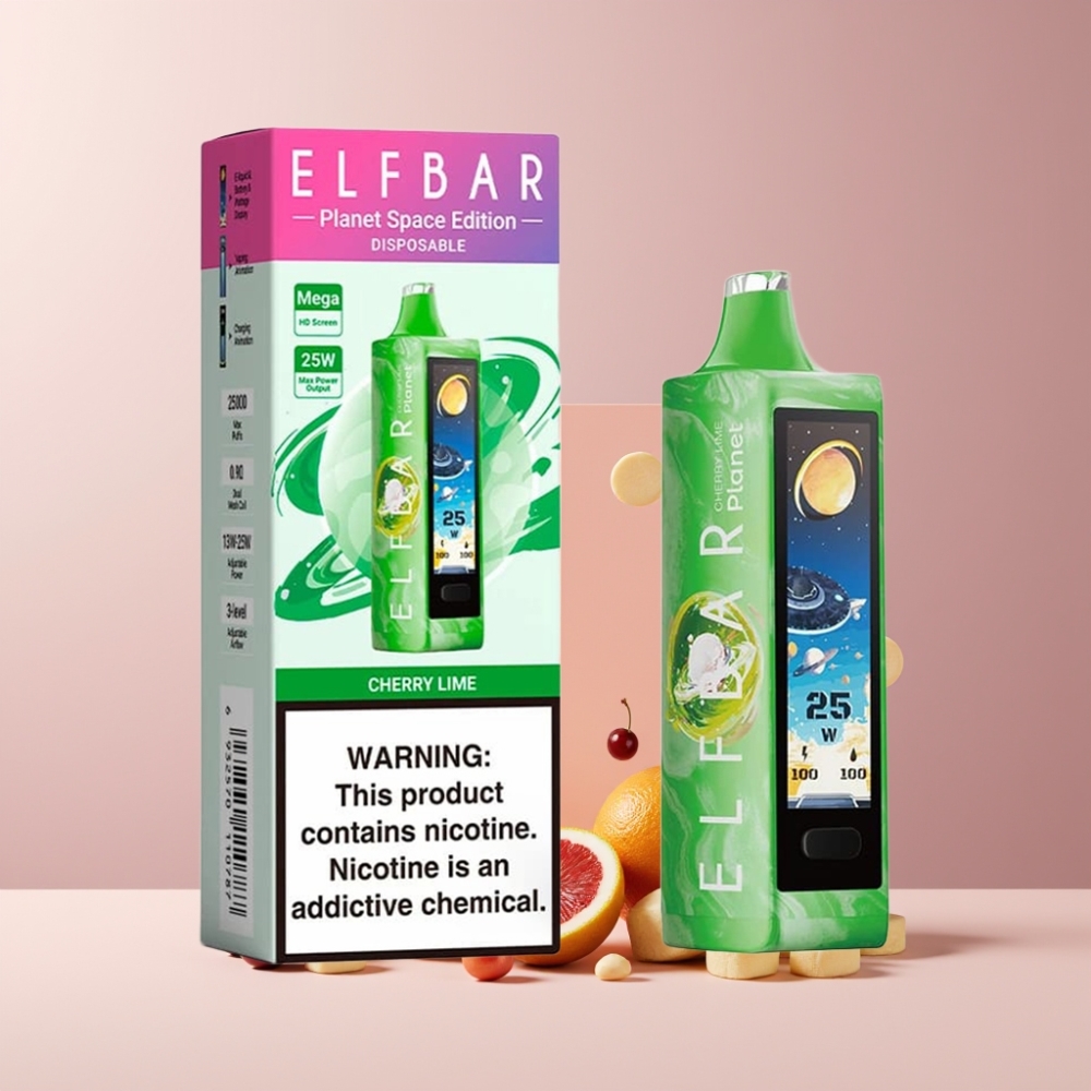 Elf Bar Planet 25000 Puff Disposable Vape Ciliegia Lime Italia Ingrosso 18ml 800mAh Mesh