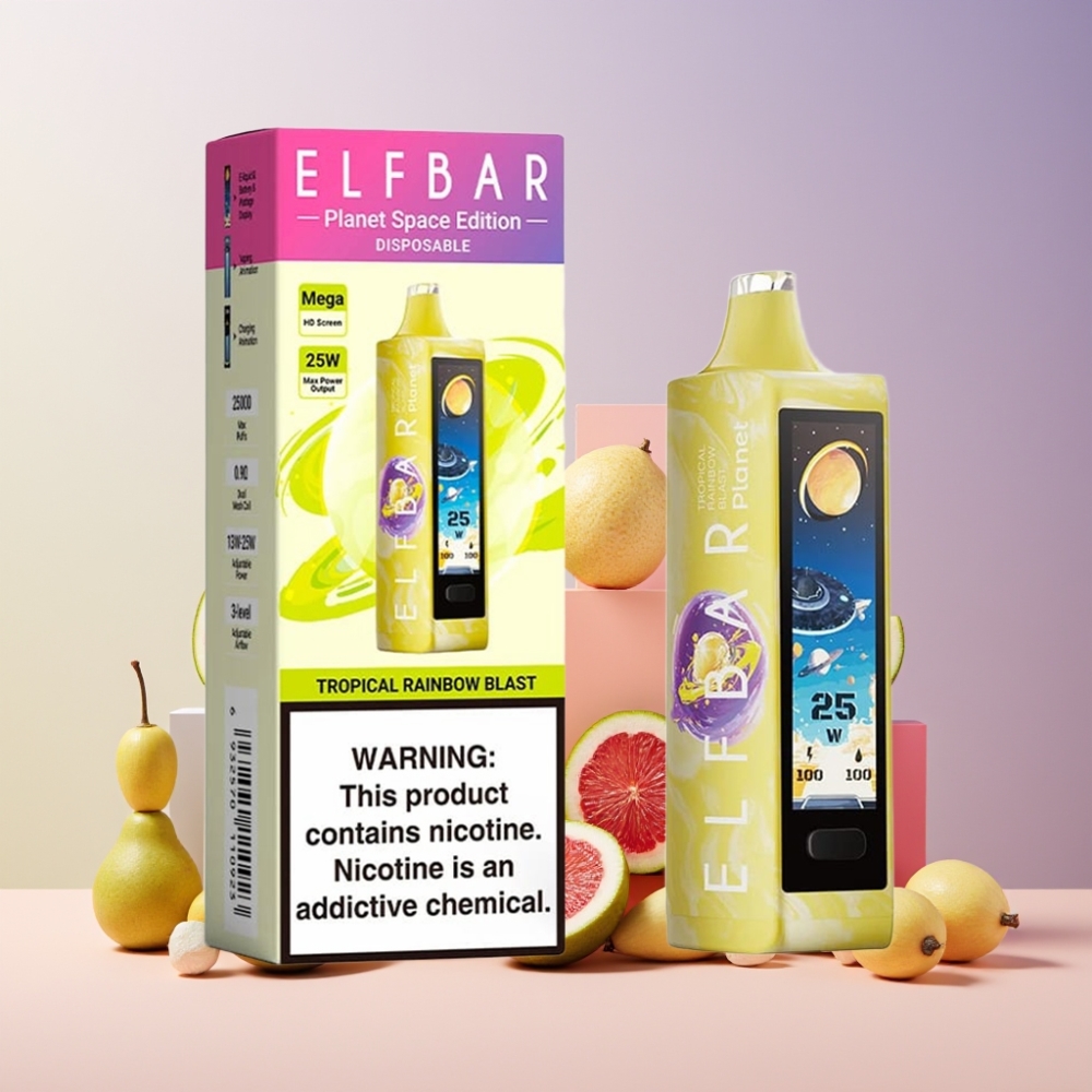 Elf Bar Planet 25000 Puff Italia Ingrosso Disposable Vape Arcobaleno Tropicale 18ml 5% Mesh
