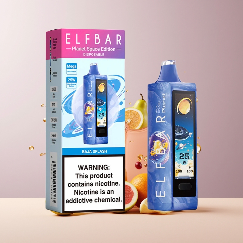 Elf Bar Planet 25000 Puff Italia Ingrosso Disposable Vape Baja Splash 18ml 50mg Mesh
