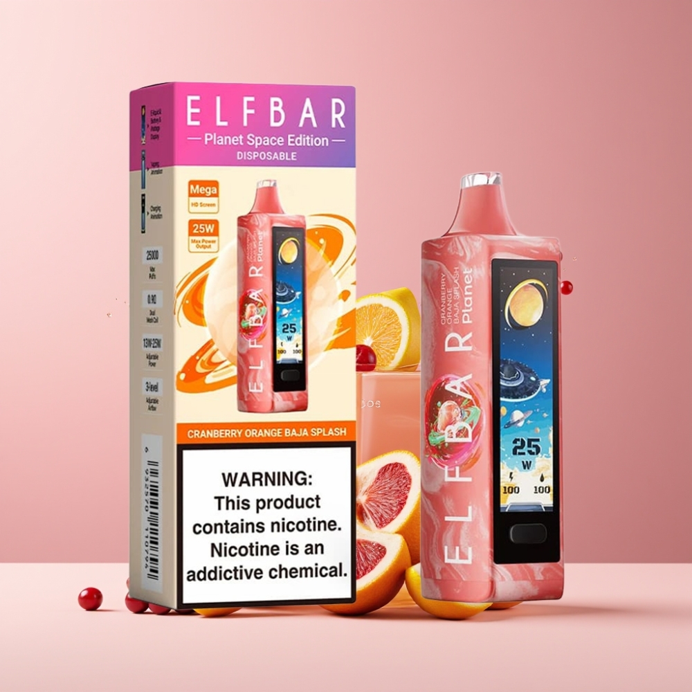 Elf Bar Planet 25000 Puff Italia Ingrosso Disposable Vape Mirtillo Arancia Baja Splash 18ml 50mg Mesh