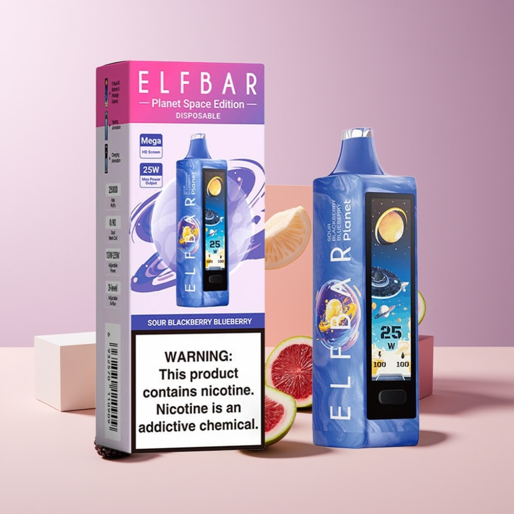 Elf Bar Planet 25000 Puff Italia Ingrosso Disposable Vape Mirtillo Nero Mirtillo Blu 5% 18ml 800mAh