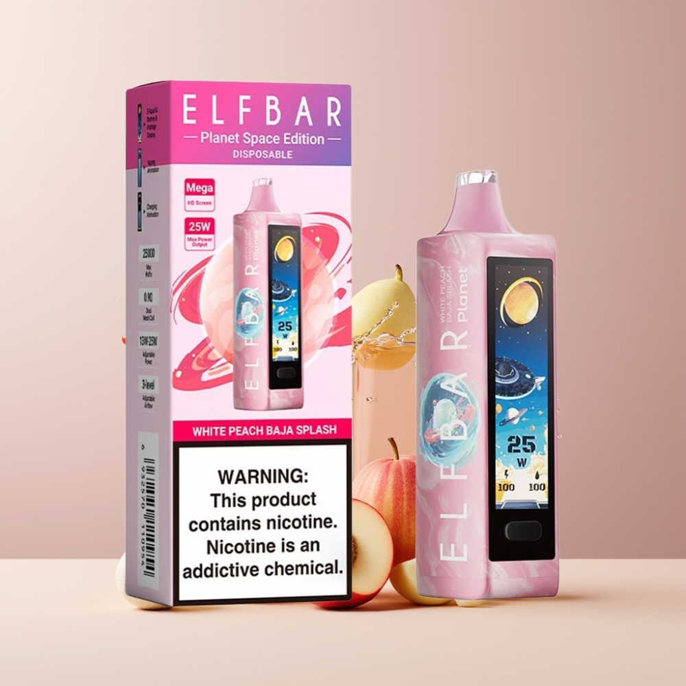 Elf Bar Planet 25000 Puff Italia Ingrosso Disposable Vape Pesca Bianca Baja Splash 5% 18ml 800mAh Mesh