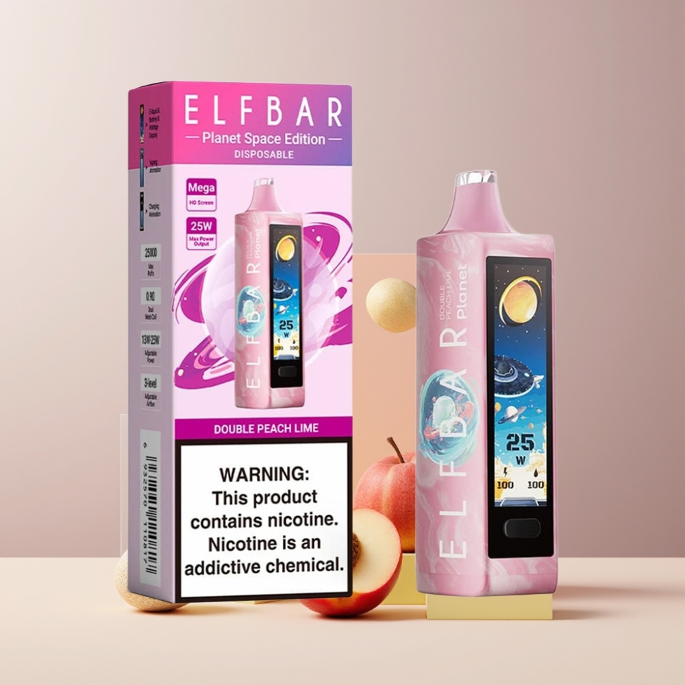Elf Bar Planet 25000 Puff Italia Ingrosso Disposable Vape Pesca Lime Doppio 18ml 5% Mesh