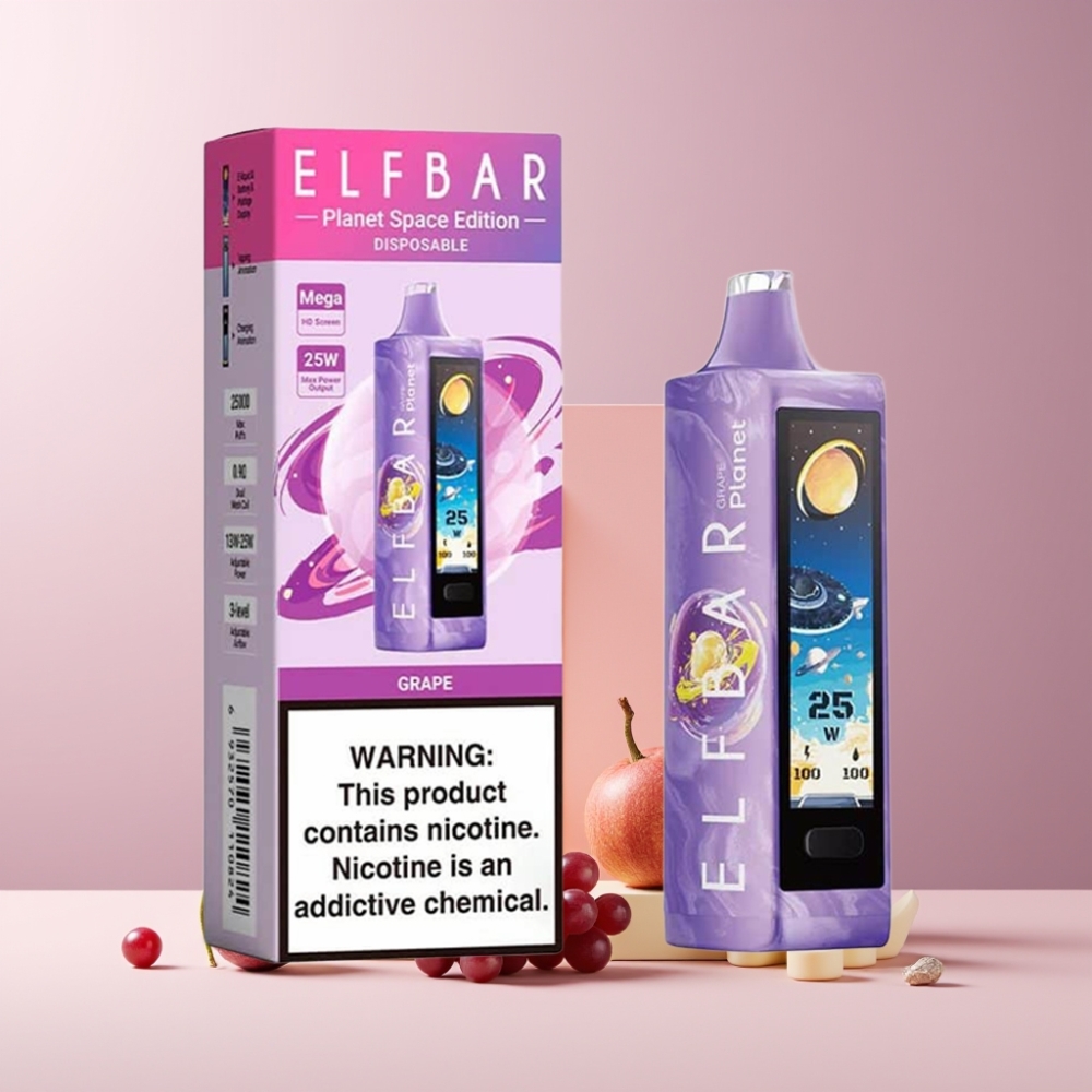 Elf Bar Planet 25000 Puff Italia Ingrosso Disposable Vape Uva 18ml 800mAh Mesh